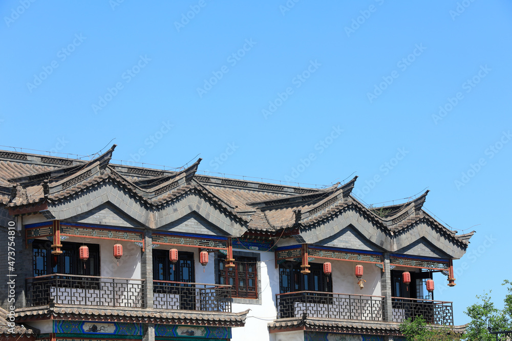 Chinese traditional residential architecture, landscape, North China Chinese traditional residential architecture, landscape, North China