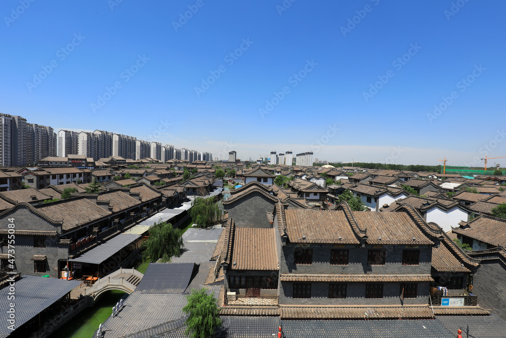 Chinese traditional ancient city, architectural scenery, North China