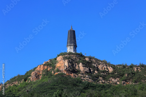 Chinese traditional pagoda architectural landscape in a tourist area, North China © zhang yongxin