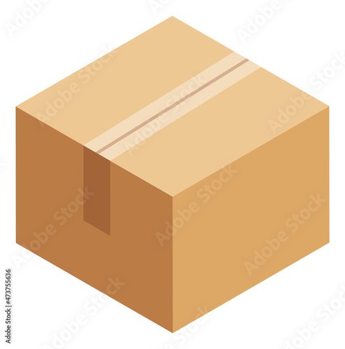 Delivery box icon. Shipping cardboard package. Isometric icon