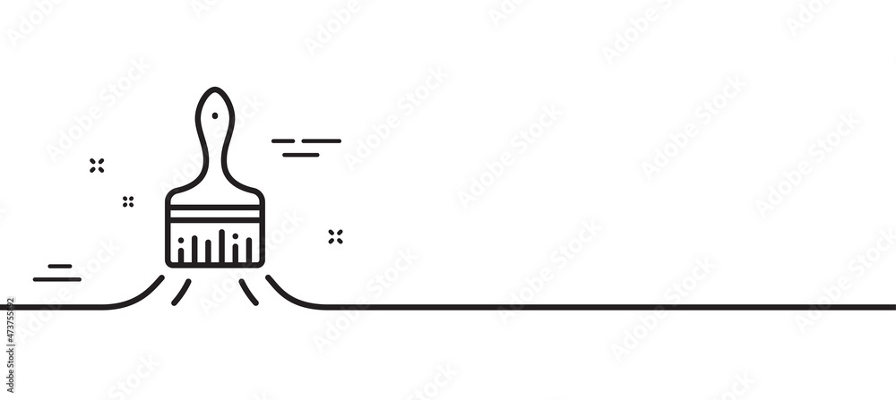 Paint brush line icon. Wall paintbrush sign. Creative drawing art symbol. Minimal line illustration background. Brush line icon pattern banner. White web template concept. Vector Paint brush line icon. Wall paintbrush sign. Creative drawing art symbol. Minimal line illustration background. Brush line icon pattern banner. White web template concept. Vector