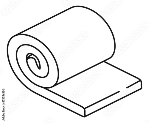 Roll icon. Insulation material rolling. Pastry roll. Matrass package