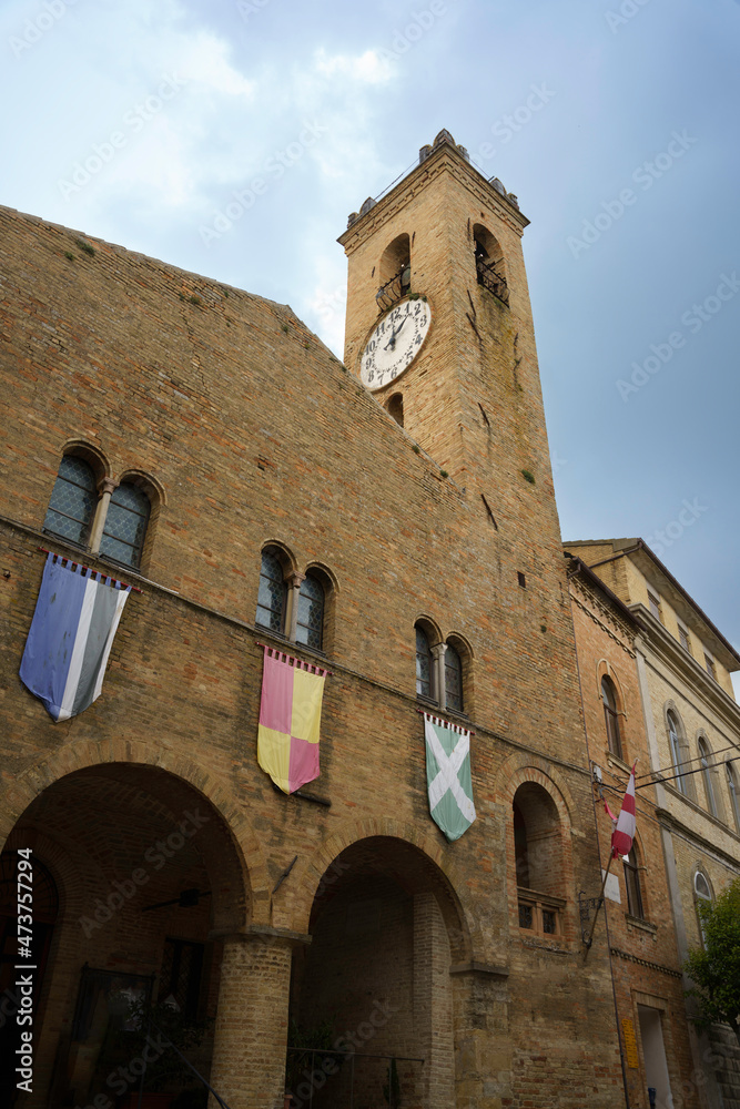 Monterubbiano, medieval village in Fermo province, Marche, Italy