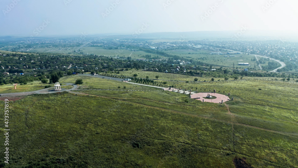 Fototapeta premium Mount Samokhval, memorial, Abakan, Khakassia, Russia