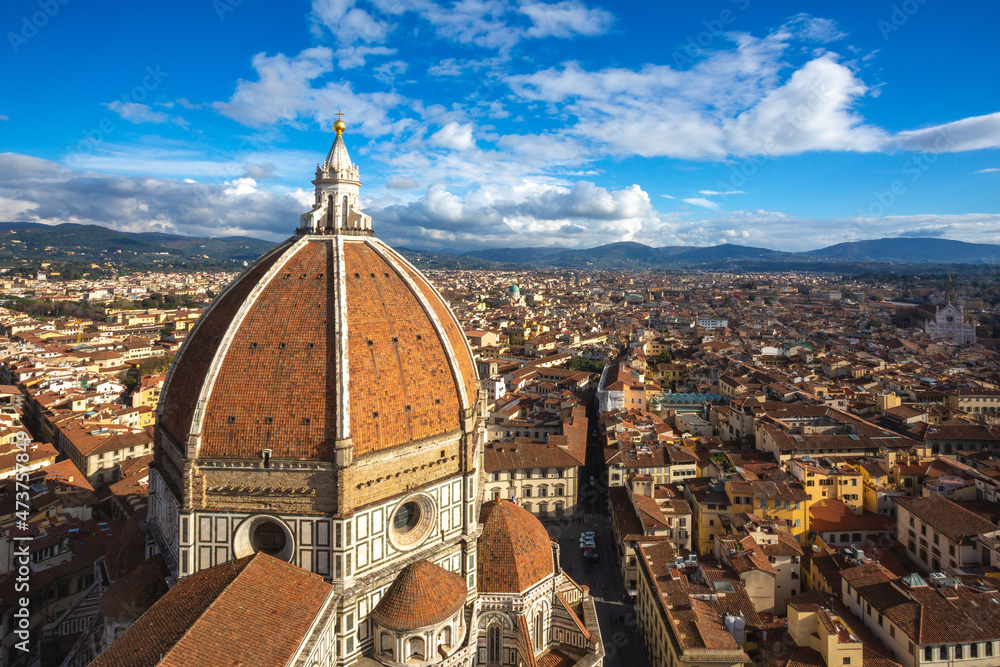 Florence Cathedral and dome from above, Tuscany, Italy