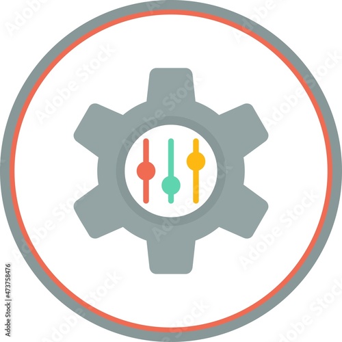 Control Flat Circle Vector Icon Design