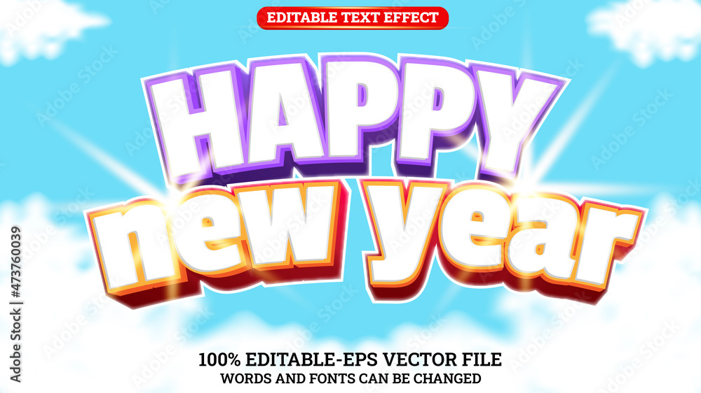 Text Effect Editable Happy New Year