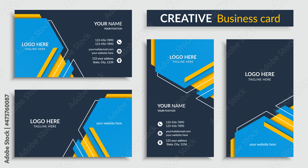 Fototapeta premium Horizontal and Vatical Creative Business Card Template