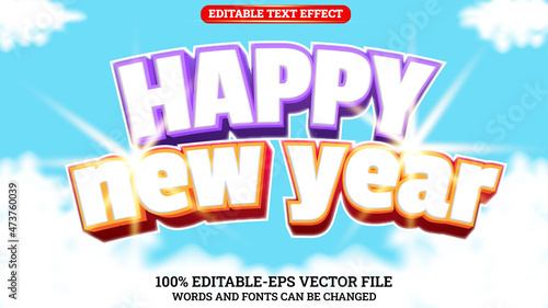 Text Effect Editable Happy New Year