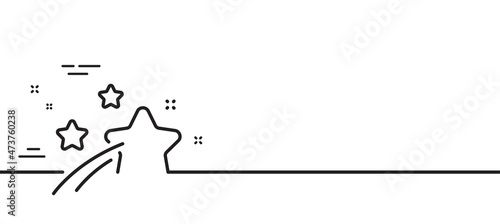 Falling star line icon. Night sign. Firework symbol. Minimal line illustration background. Falling star line icon pattern banner. White web template concept. Vector
