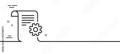 Technical documentation line icon. Instruction sign. Minimal line illustration background. Technical documentation line icon pattern banner. White web template concept. Vector