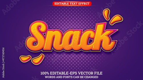 3D Text Effect Style Editable Snack