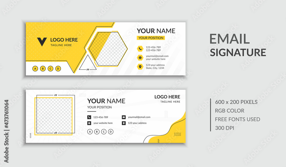 Fototapeta premium Business Email Signature Template Design Layout