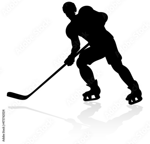 Ice Hockey Player Sports Silhouette