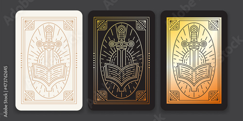 Collection of Decorative Cards Frame Illustration Set