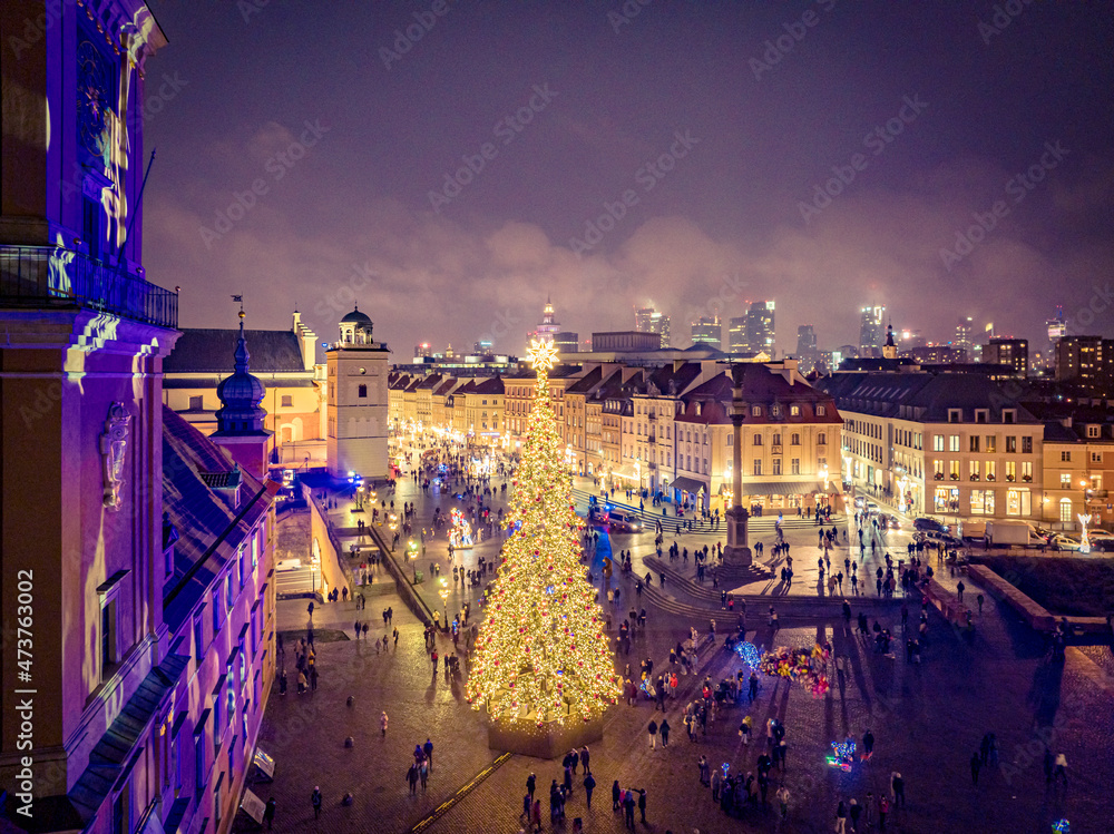 Warszawa - Choinka na placu Zamkowym