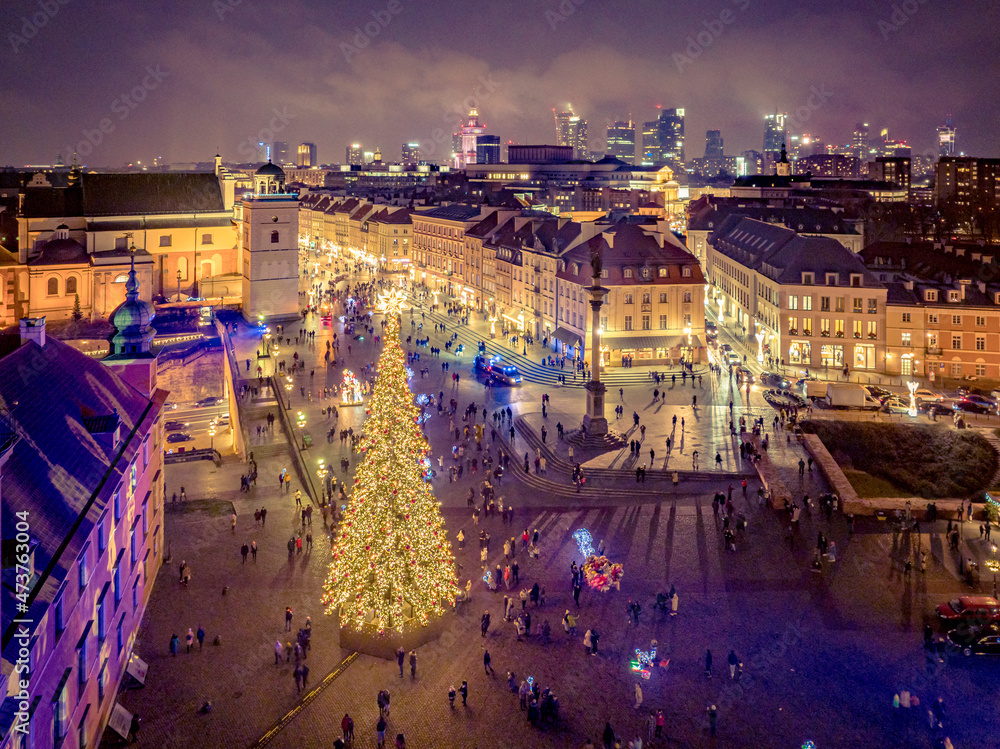 Warszawa - Choinka na placu Zamkowym