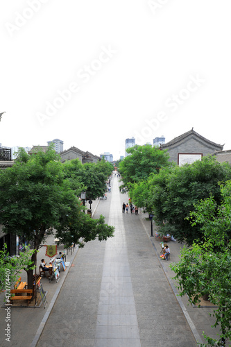 Greening plants are in the traditional ancient city, North China
