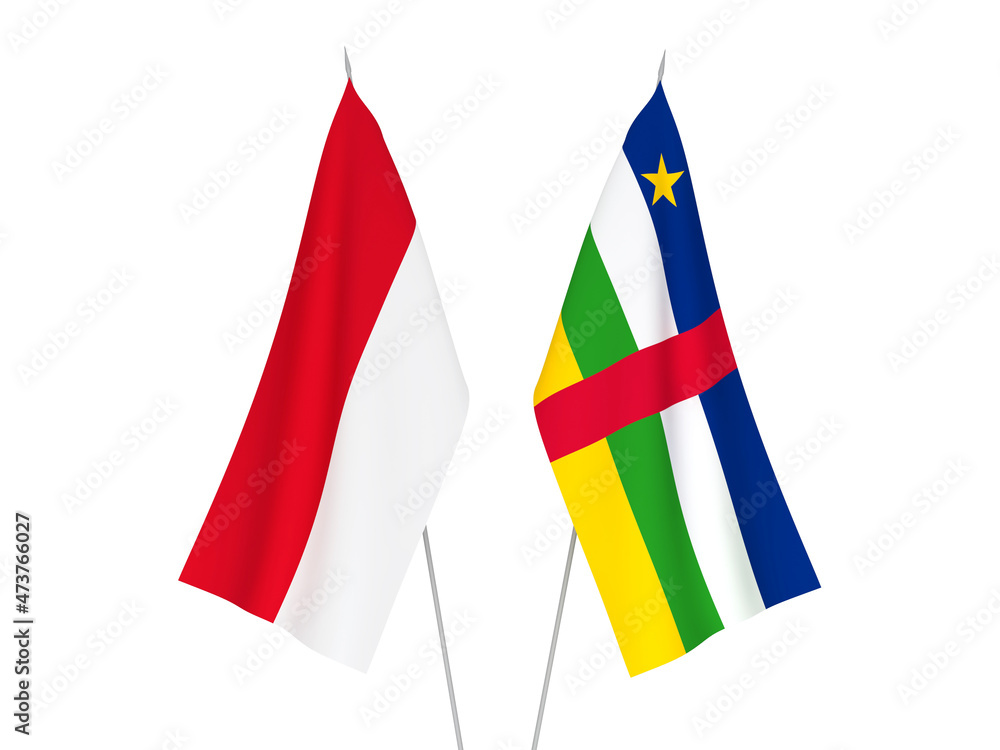 Central African Republic and Indonesia flags