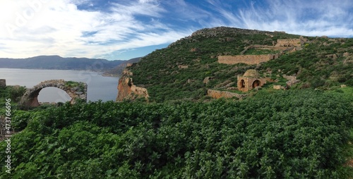 Greece Monemvasia archeological old town Gefira
