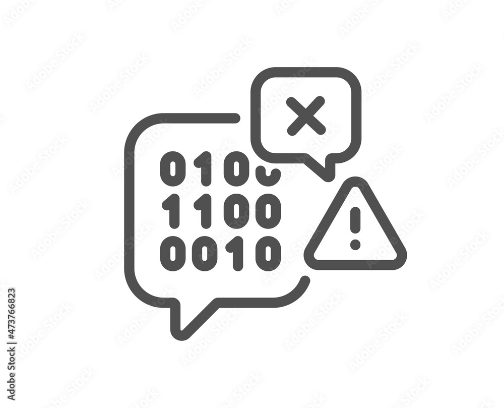 Binary code line icon. Ransomware threat sign. Cyber attack symbol. Quality design element. Linear style binary code icon. Editable stroke. Vector Binary code line icon. Ransomware threat sign. Cyber attack symbol. Quality design element. Linear style binary code icon. Editable stroke. Vector