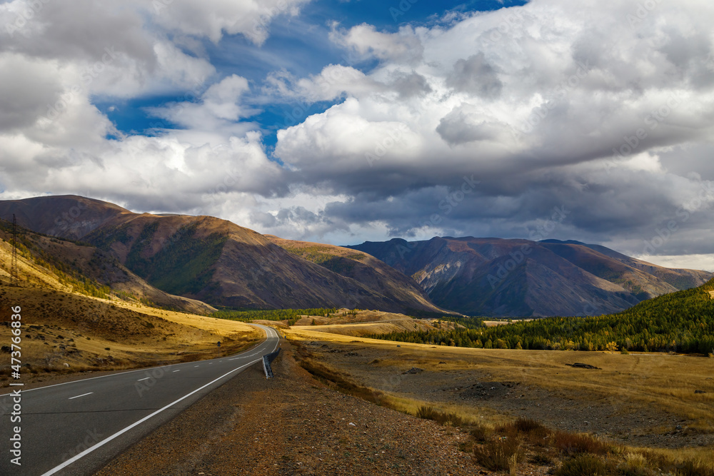 Chuisky tract in the Altai mountains. One of the most beautiful roads in the world. Russia. Altai