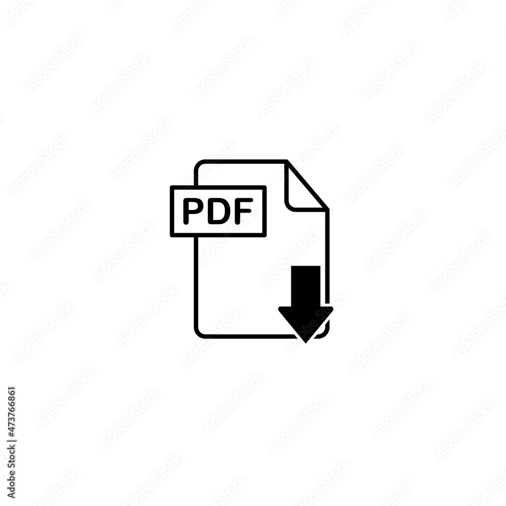 PDF Icon vector. Simple flat symbol. Perfect Black pictogram illustration on white background. eps 10 PDF Icon vector. Simple flat symbol. Perfect Black pictogram illustration on white background. eps 10