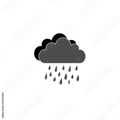 Rain Icon in trendy flat style isolated on grey background. Cloud rain symbol for your web site design, logo, app, UI. Modern forecast storm sign. Weather, internet concept. Vector illustration, EPS10
