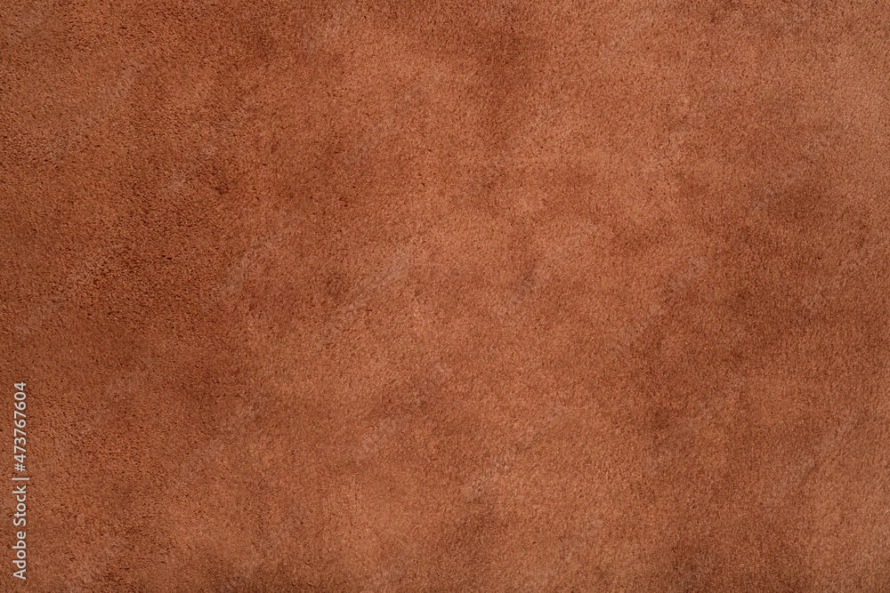 Brown suede leather texture background, genuine leather, top view