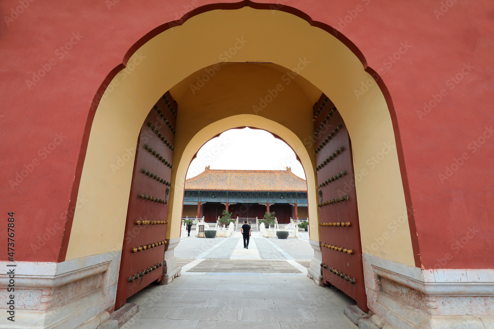 Fototapeta premium The ancient city gate is in a palace, Beijing
