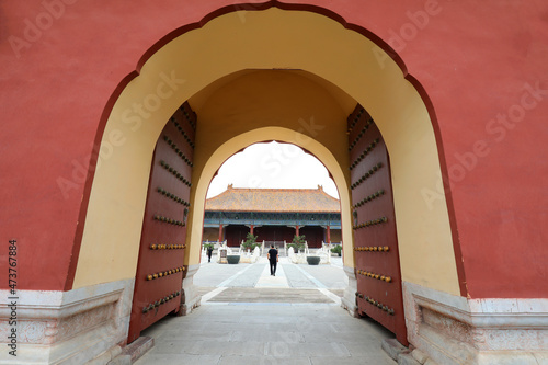 The ancient city gate is in a palace  Beijing