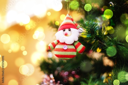 Christmas tree with lights bokeh © Champ