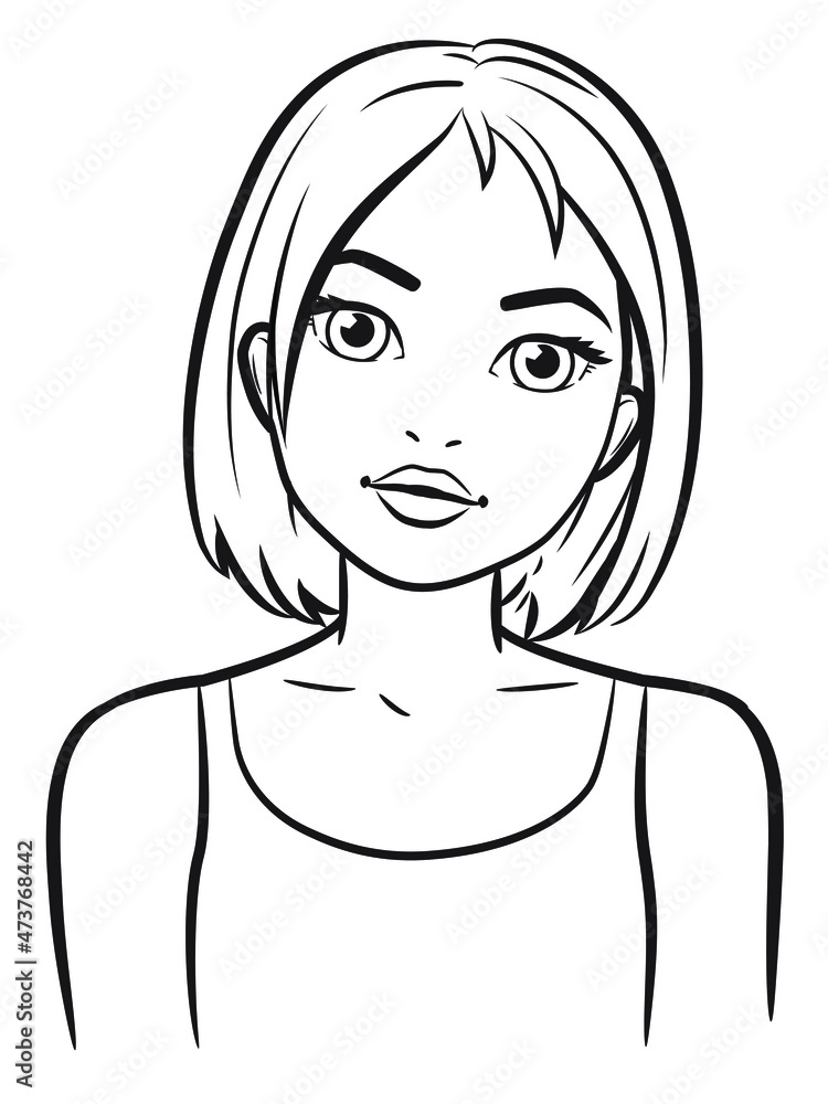 Portrait of a girl - vector stock illustration. Portrait of a girl - vector stock illustration.