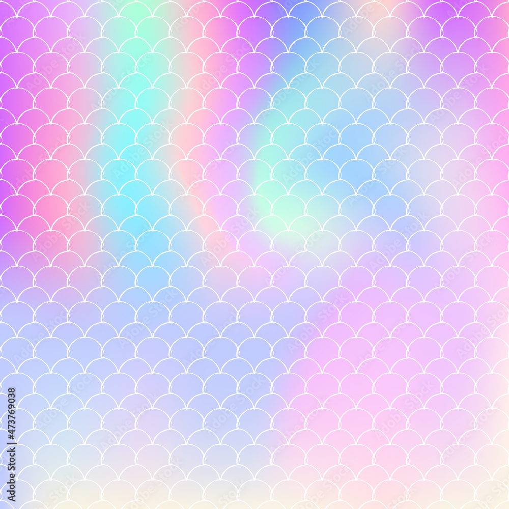 Mermaid scales background with holographic gradient. Mermaid scales background with holographic gradient.