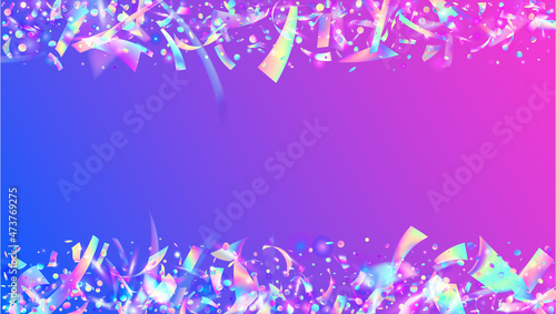 Cristal Confetti. Bright Art. Violet Party Glitter. Falling Effect. Metal Element. Fiesta Foil. Laser Multicolor Wallpaper. Transparent Glare. Blue Cristal Confetti