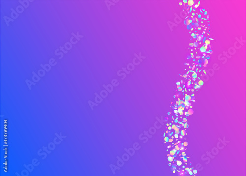 Hologram Texture. Party Design. Luxury Foil. Holiday Art. Purple Retro Effect. Holographic Background. Cristal Sparkles. Shiny Multicolor Backdrop. Violet Hologram Texture