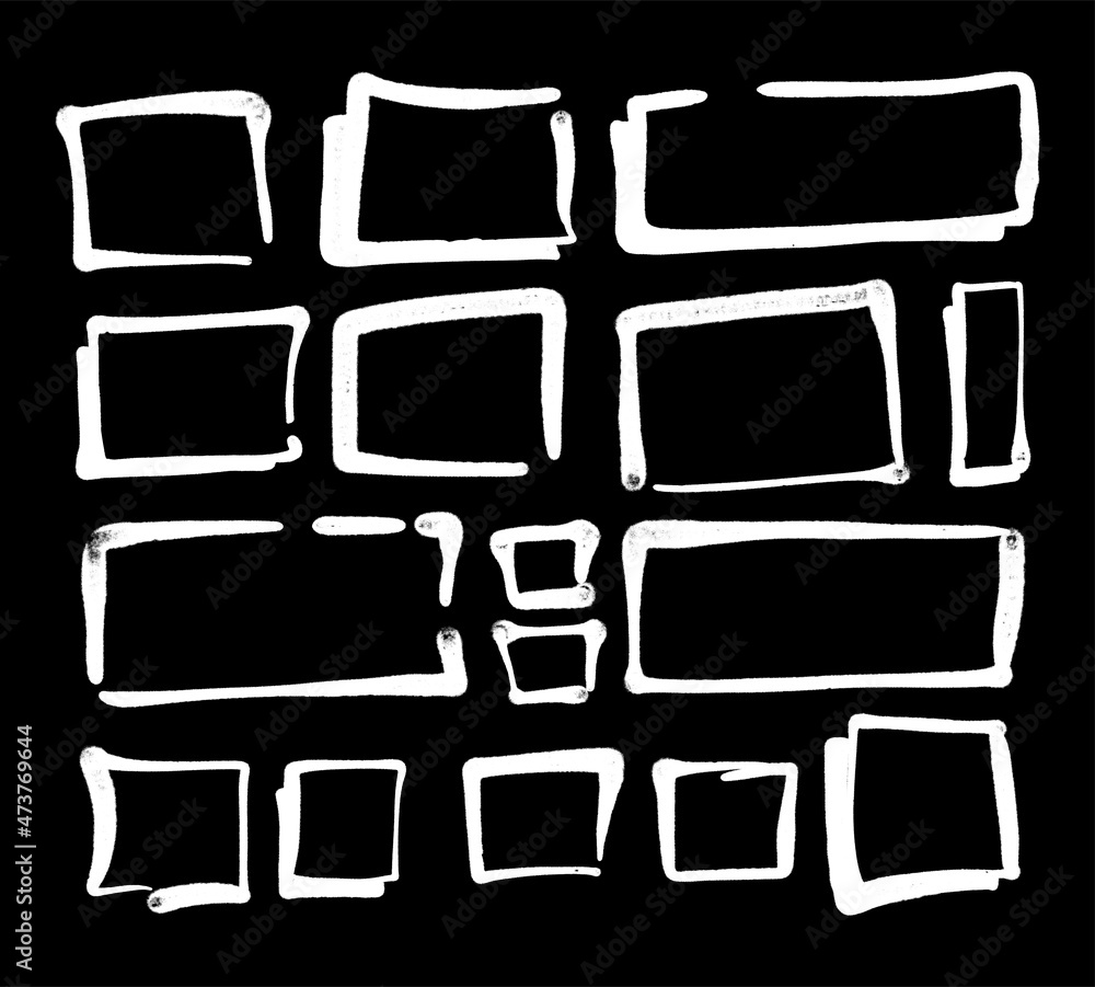 Obraz premium Set of hand spray graffiti speech bubbles frame. design elements background