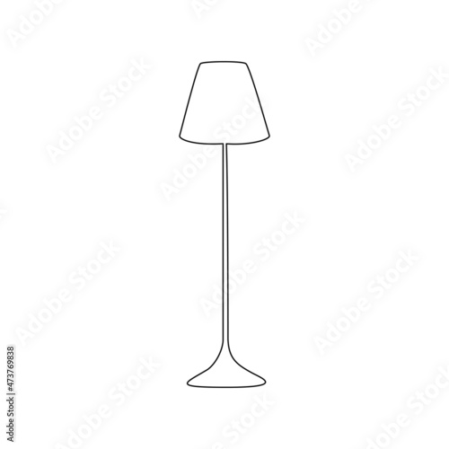 Modern light lamp for home interior decorations of trendy loft style outline contour lines. Classic lantern and spotlight in simple linear silhouette. Doodle vector illustration