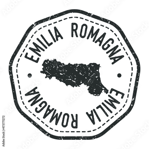 Emilia-Romagna, Italy Map Stamp Retro Postmark. Silhouette Postal Passport. Seal Round Vector Icon. Badge Vintage Postage Design.