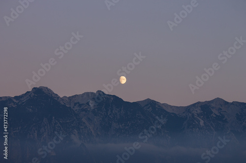 moon in the mountains
