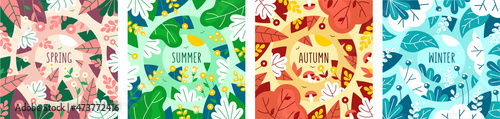 Vector set of seasonal illustrations in a flat style photo