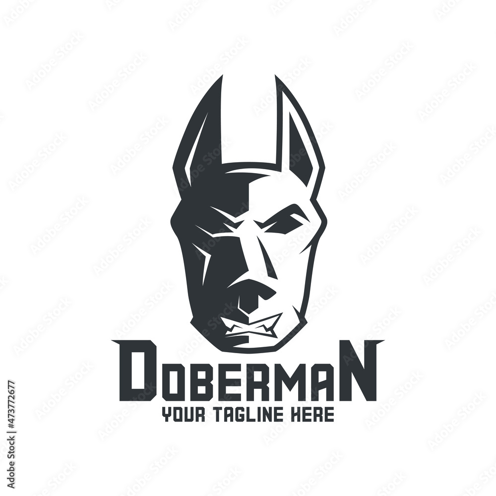 Doberman pinschers logo design inspiration. dog head vector template. |  CanStock