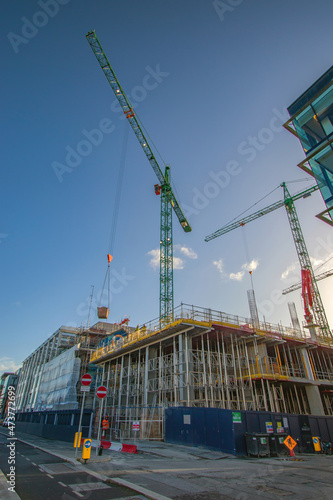Quadro em tela Docklands, Sir John Rogerson's Quay, new docklands infrastructure, construction