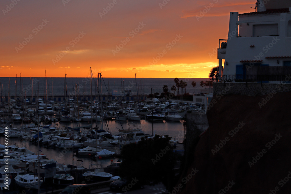 Sunset over the harbor Sunset over the harbor