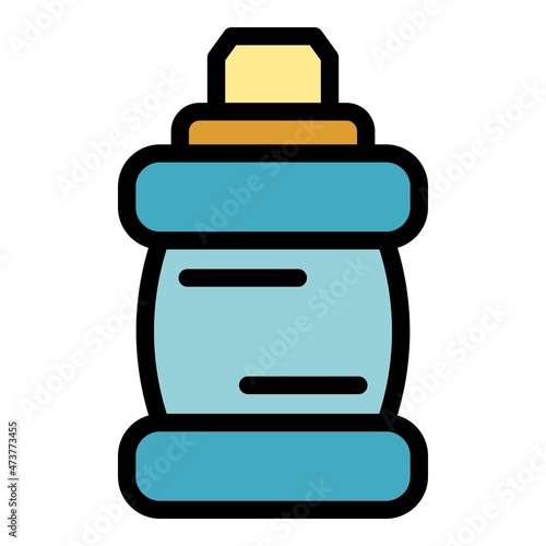 Mouthwash bottle icon. Outline mouthwash bottle vector icon color flat isolated