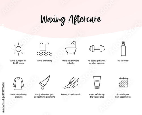 Waxing aftercare instruction, hair removal care guide