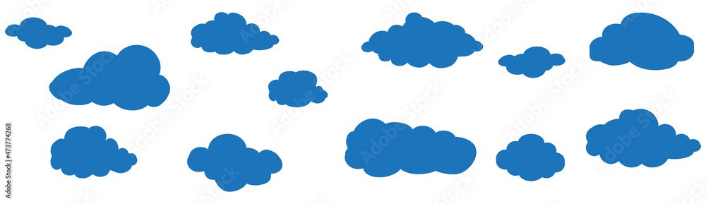 Clouds set isolated on white background. Collection of clouds for web site, poster, placard and wallpaper. Creative modern concept. Clouds vector illustration Clouds set isolated on white background. Collection of clouds for web site, poster, placard and wallpaper. Creative modern concept. Clouds vector illustration