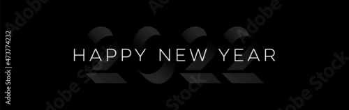 Fotografie Happy New Year 2022 Minimalist Typography