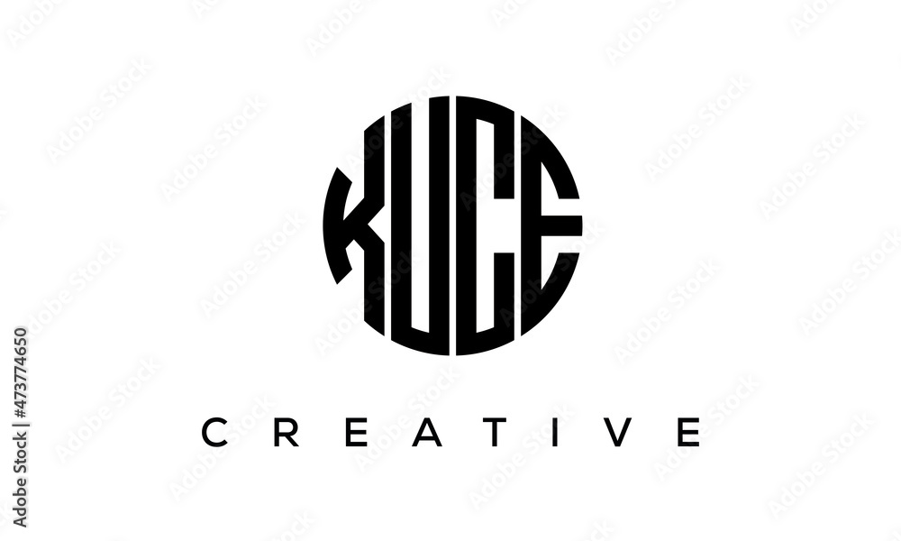 Letters KUCE creative circle logo design vector, 4 letters logo Letters KUCE creative circle logo design vector, 4 letters logo