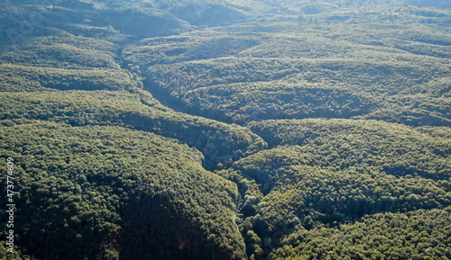 Aerial view of the Bakony Mountains in Western Hungary